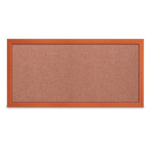 United Visual Products Slim Enclosed Corkboard, 24"x36", Black Alum Frame/Ultramarine UVEB2436-BLACK-ULTMAR